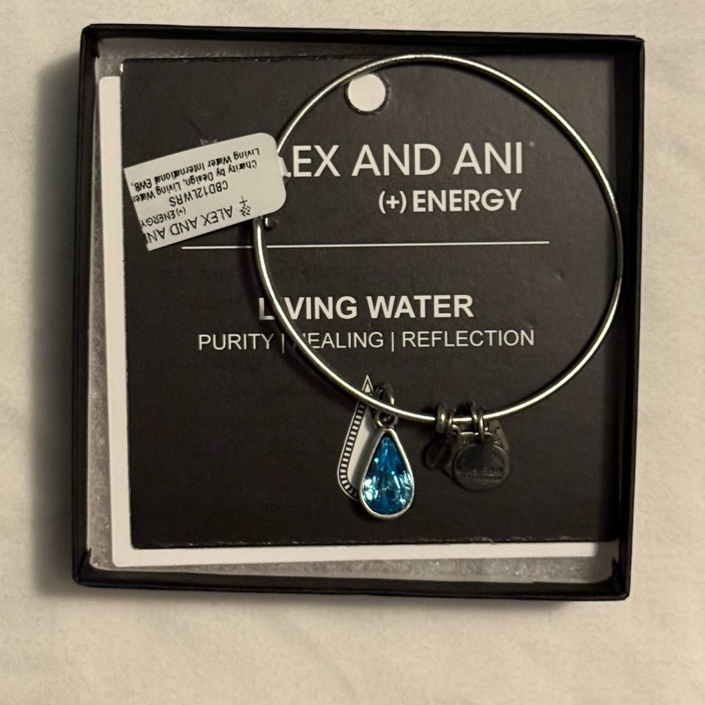 NWT Alex + Ani Energy Bracelet with Blue Charm